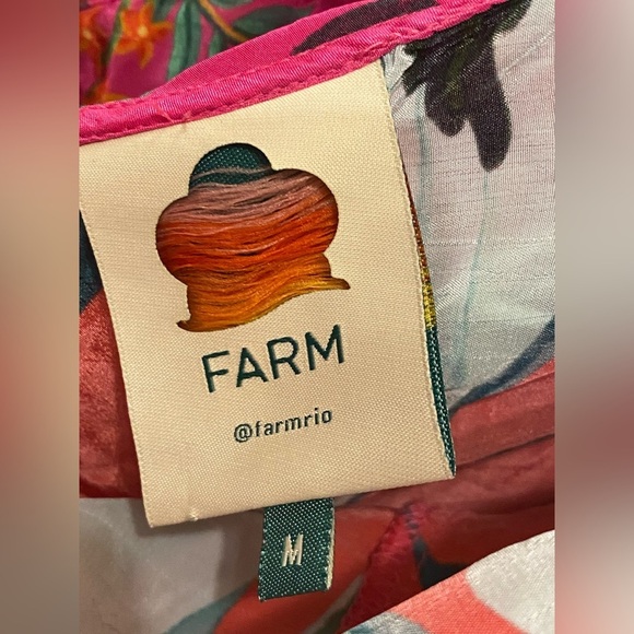 FARM Rio Mixed Flowery Ruffle One Shoulder Midi Dress Size M - Picture 12 of 16